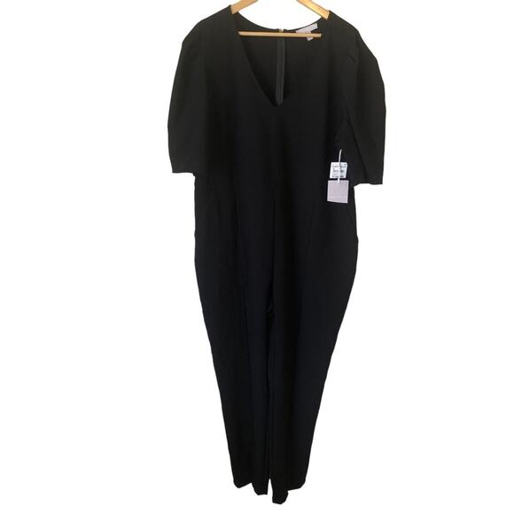 Chelsea 28 Women’s 2X Jumpsuit Black Minimalist Office New Pockets Stretch - Picture 2 of 15